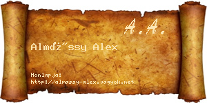 Almássy Alex névjegykártya